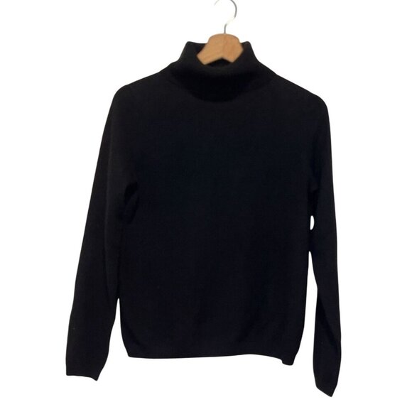 Neiman Marcus Black Cashmere Turtleneck Pullover Sweater Women's Size M - Picture 1 of 7